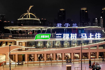 地標廣告聯(lián)動游輪廣告，三棵樹品牌驚爆上海外灘!
