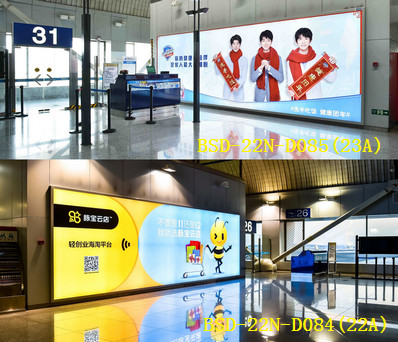 北京首都機(jī)場(chǎng)T2國內(nèi)出發(fā)候機(jī)區(qū)域燈箱廣告案例圖