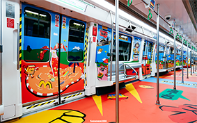 深圳地鐵內(nèi)包車廣告案例分享——麥當(dāng)勞麥樂雞40周年四小福專屬列車發(fā)車！