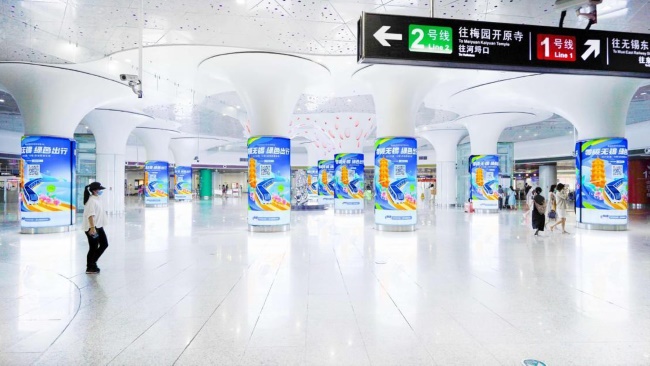 無錫地鐵三陽廣場換乘站包柱廣告優(yōu)勢分析，無錫地鐵廣告價格收費